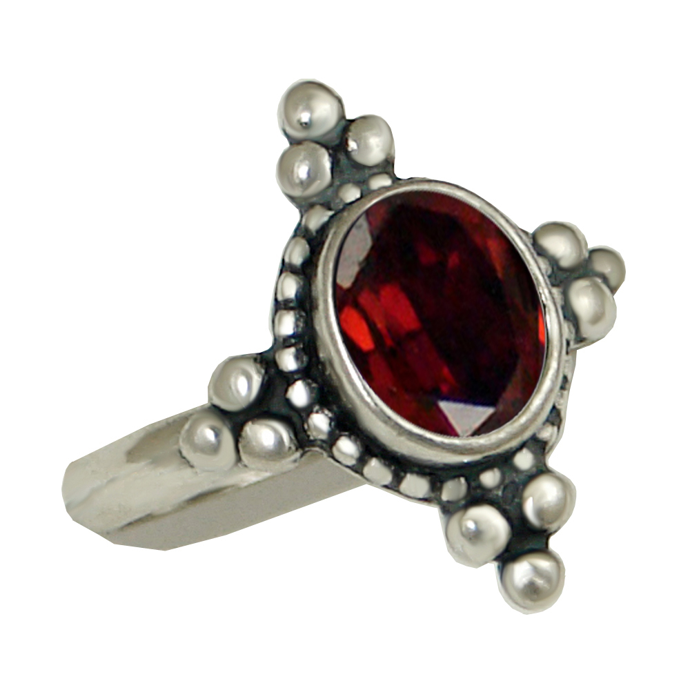 Sterling Silver Gemstone Ring With Garnet Size 8 Sterling Silver Gemstone Ring With Garnet Size 8
